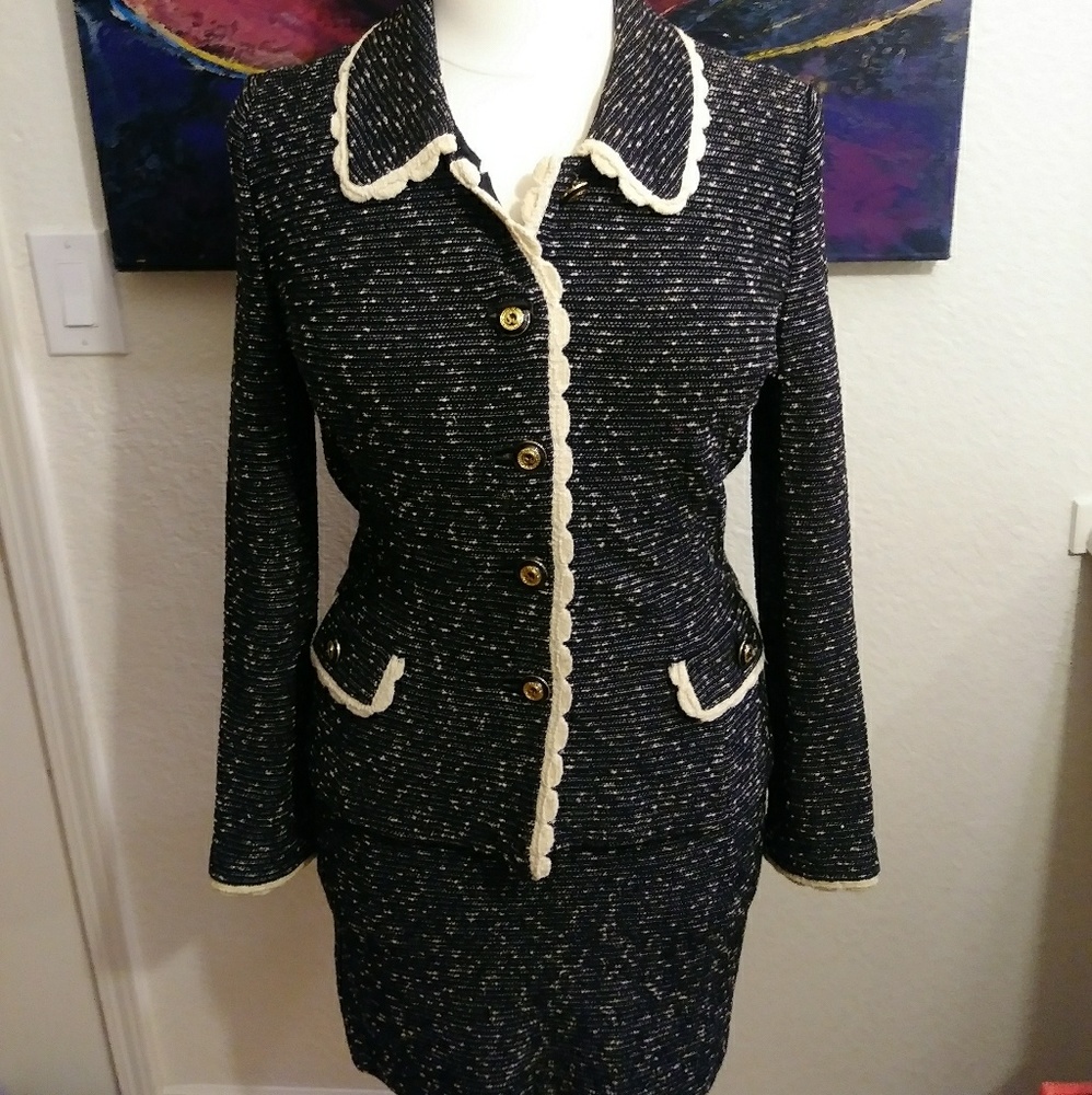 Vintage St.John Collection Marie Gray 2pc Suit
